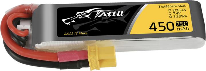 Produktbild Tattu Akumulator 450mAh 7.4V 75C 2S1P Long XT30 (7.40 V, 450 mAh)