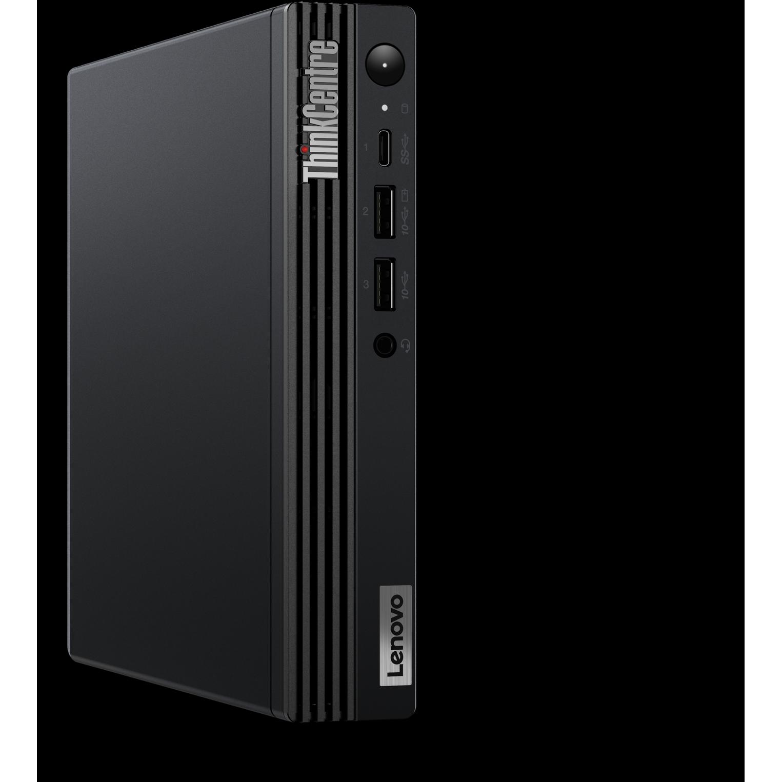 Thumbnail - Lenovo ThinkCentre M70q Gen 4 (Intel Core i3-13100T, 8 GB, 128 GB, UHD Graphics 770), PC, Schwarz
