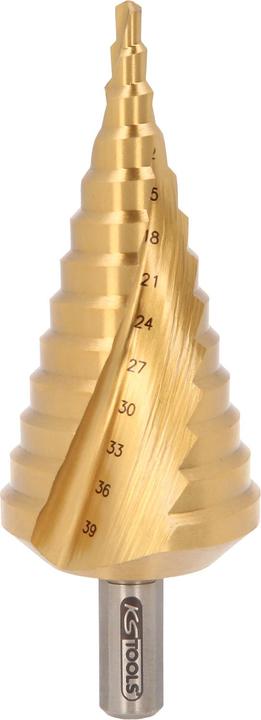 Actual product image KS Tools HSS-TiN step drill (4-39 millimetres)