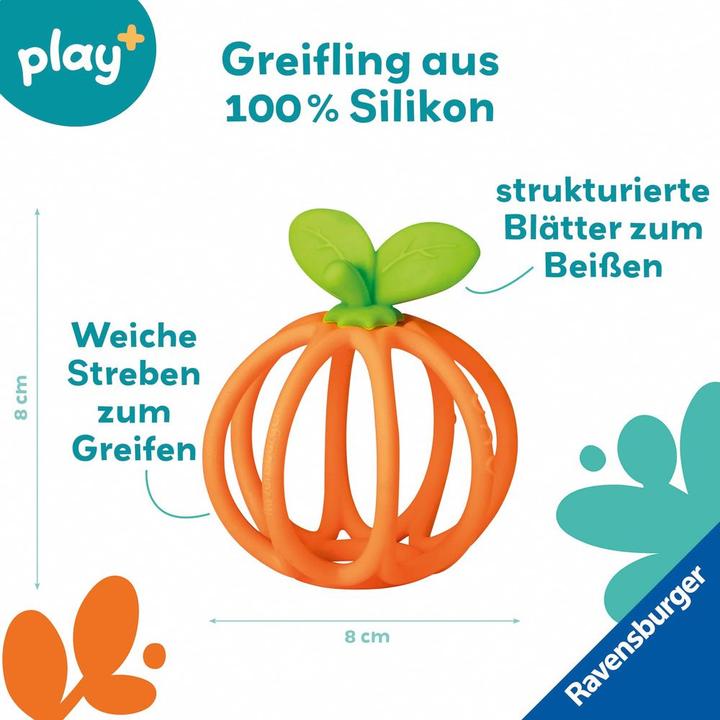 Productafbeelding Ravensburger Play+ Teether Gripper: Oranje - bijthulp, siliconen babyspeeltje vanaf 0 maanden