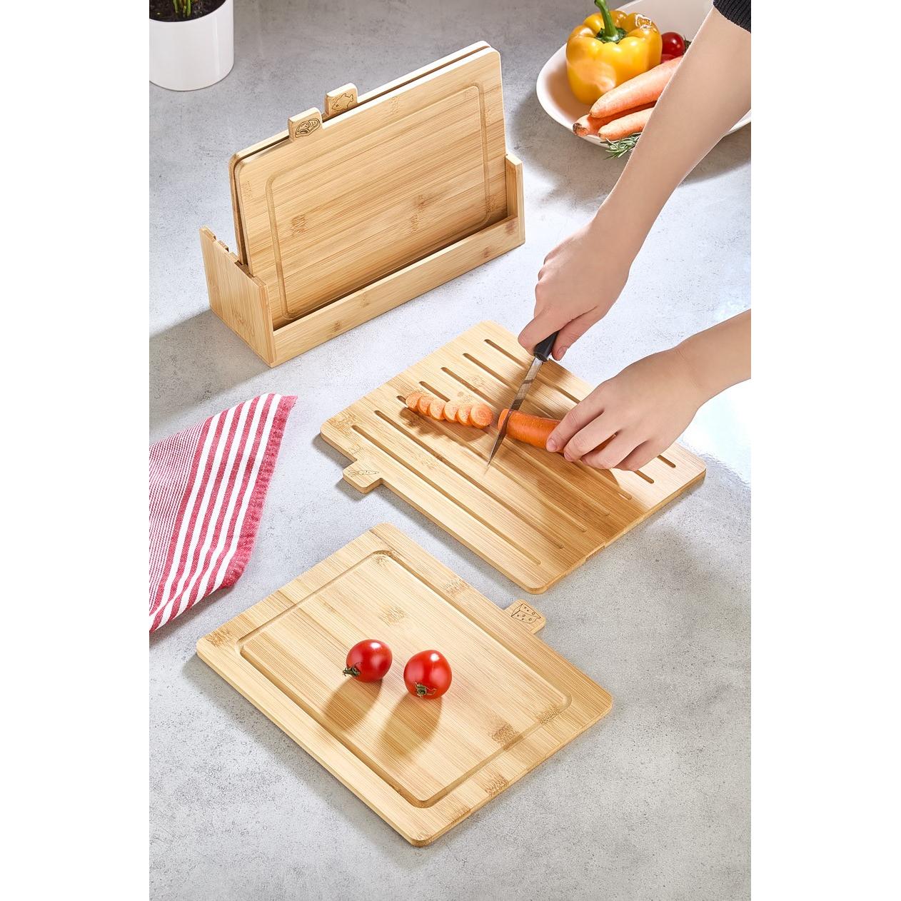 Hermia Carve Bamboo Cutting Board, Tagliere, Marrone