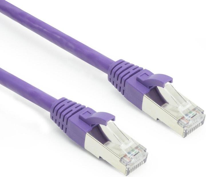 Actual product image ACT Purple 0.25 meter SFTP CAT6A patch cable snagless with RJ45 connectors (S/FTP, CAT6a, 0.25 m)