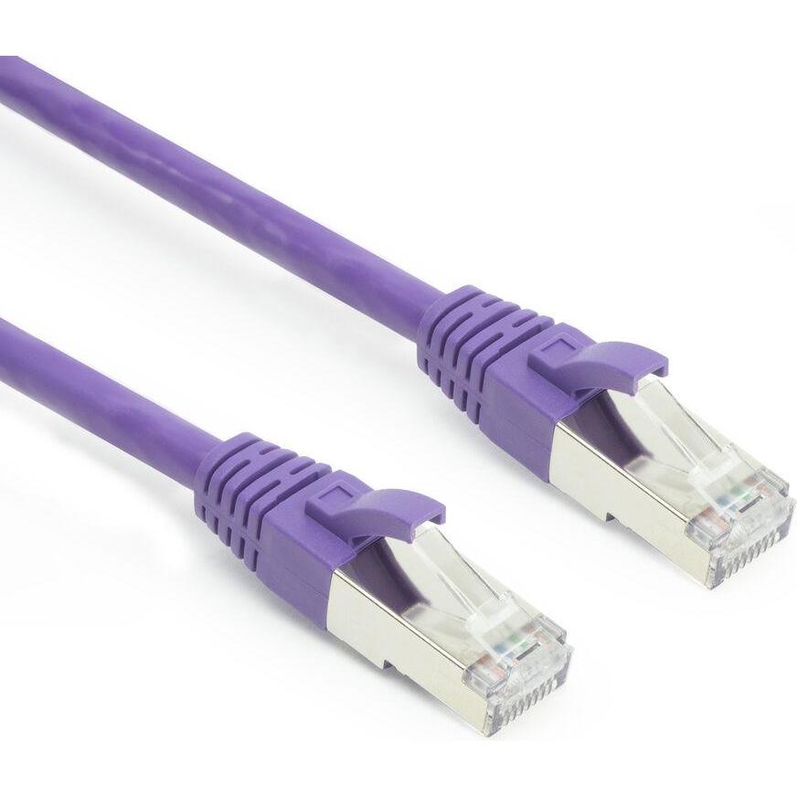 ACT Purple 0.25 meter SFTP CAT6A patch cable snagless with RJ45 connectors (0.25 m), Cavo di rete