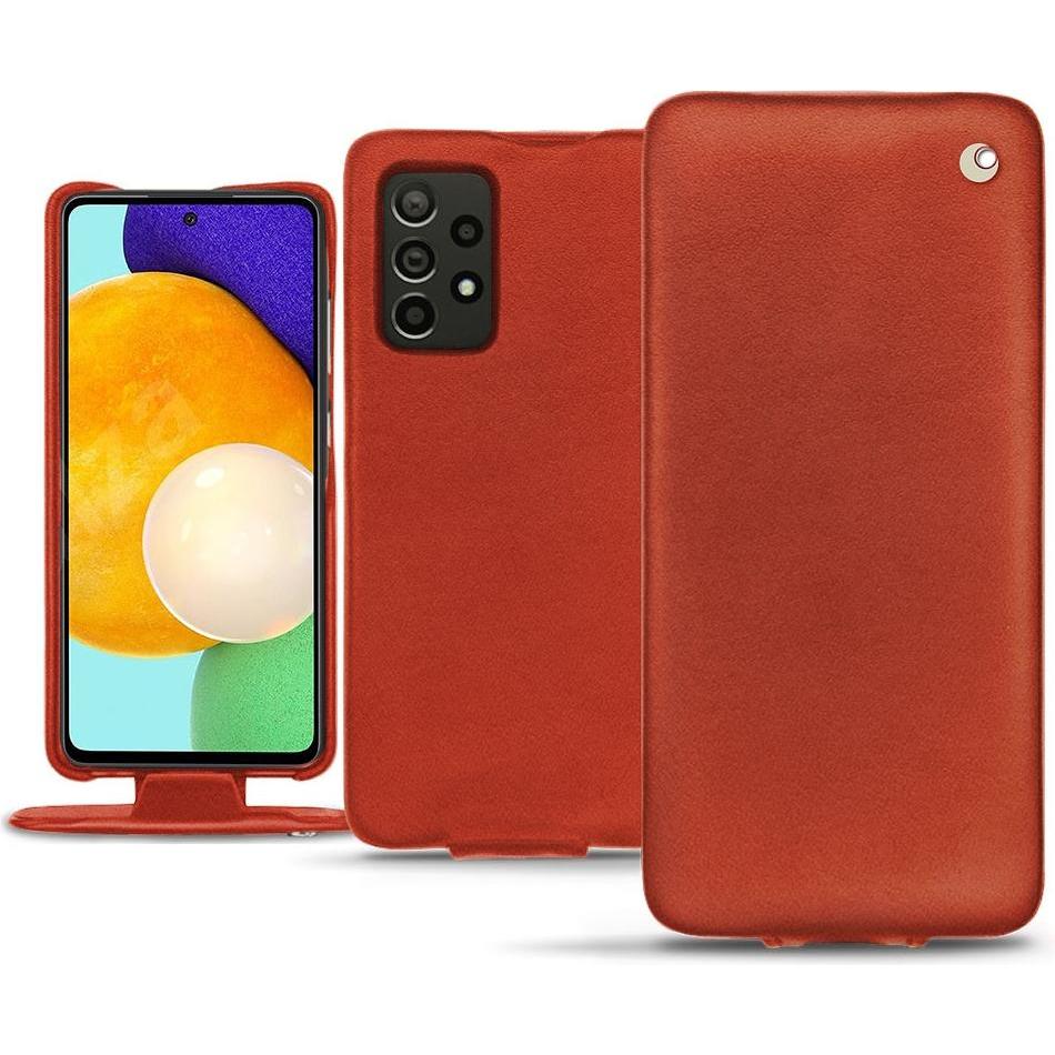 Noreve Lederschutzhülle vertikal (Samsung Galaxy A52), Smartphone Hülle, Orange