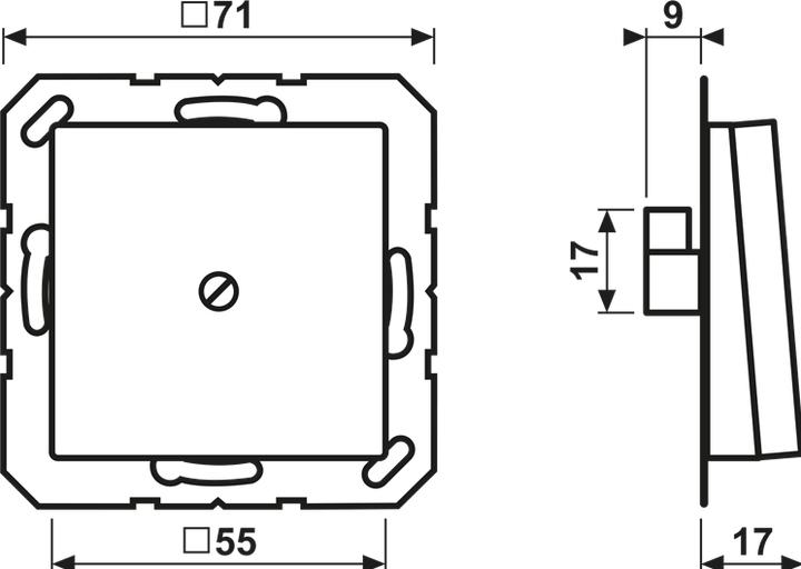 Actual product image JUNG Insert cable outlet A bw glz Screwfitting A590ASW