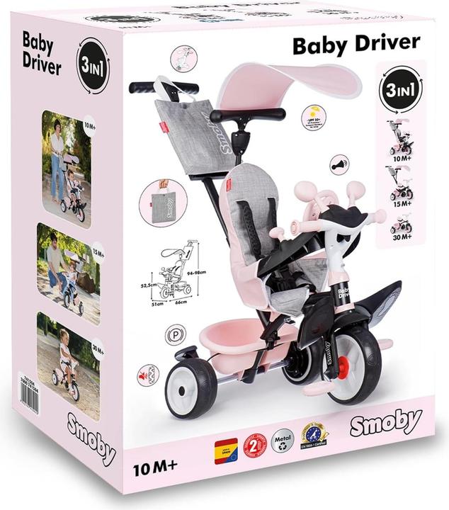 Image du produit Smoby Baby Driver Tricycle Rose