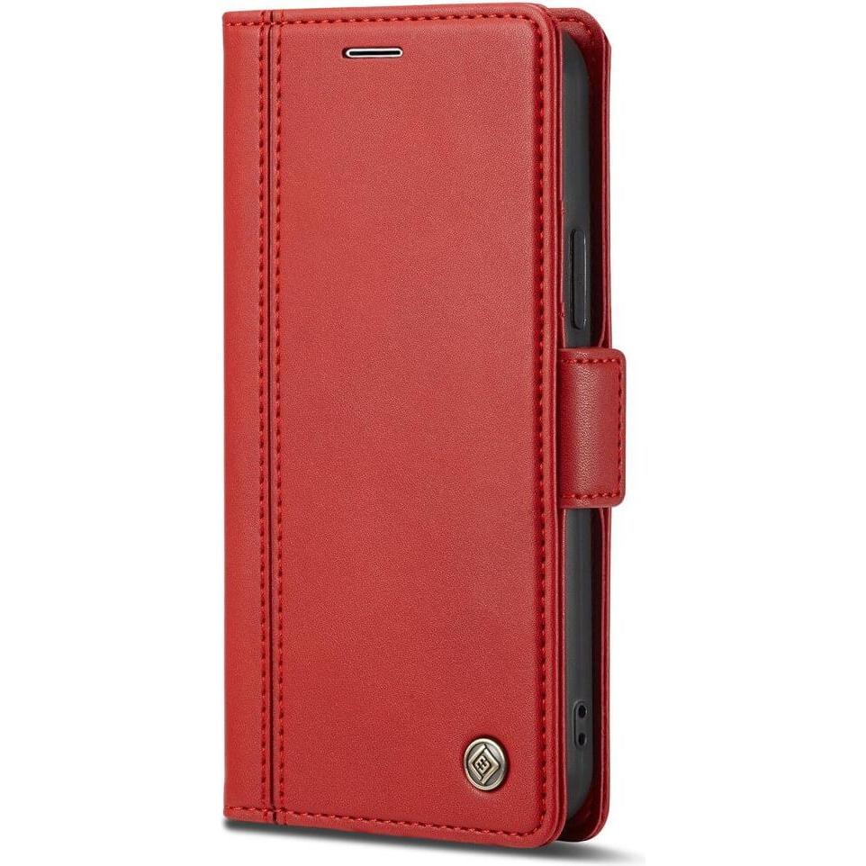 Cover-Discount iPhone 14 - Stand Flip Case Hülle rot (Apple iPhone 14), Smartphone Hülle, Rot