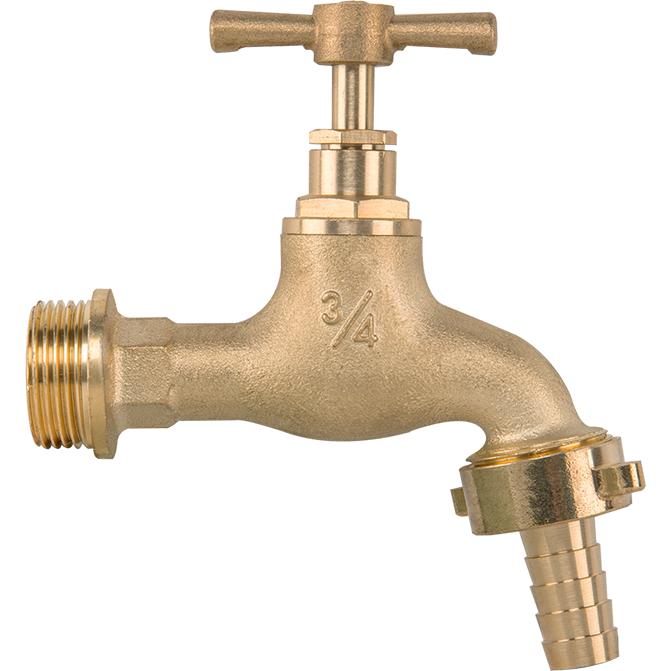 Bradas, Raccordo per tubo flessibile, Messinghahn mit Aussengewinde x Aussengewinde für Schlauchanschluss