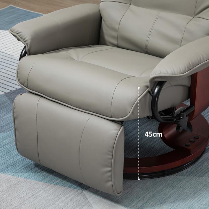 Produktbild Homcom Relaxsessel Kunstleder, Schaumstoff Grau