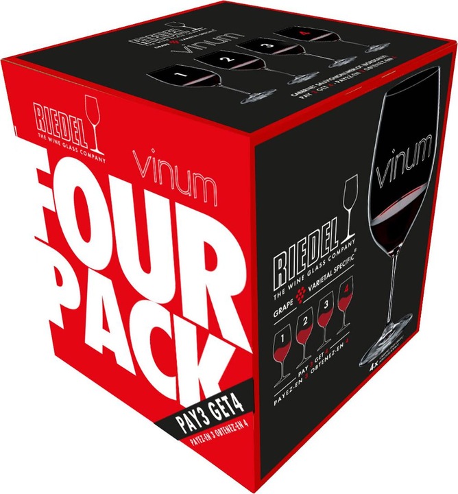 Produktbild Riedel Rotweinglas VINUM klar (61 cl, 4 Gläser, Rotweingläser)