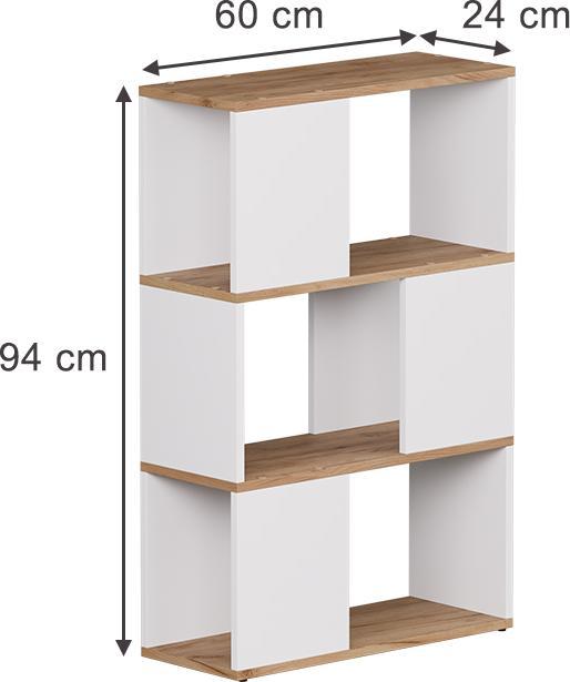 Actual product image Vicco Raumteiler Eneos, Weiss/Goldkraft Eiche, 60 x 94 cm