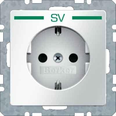 Produktbild Berker Steckdose SCHUKO mit Aufdruck Q.1/Q.3 polarweiss, samt