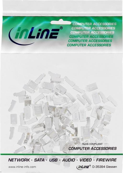 Produktbild InLine Modularstecker 8P8C RJ45 zum Crimpen auf Rundkabel (Netzwerkkabel Stecker)