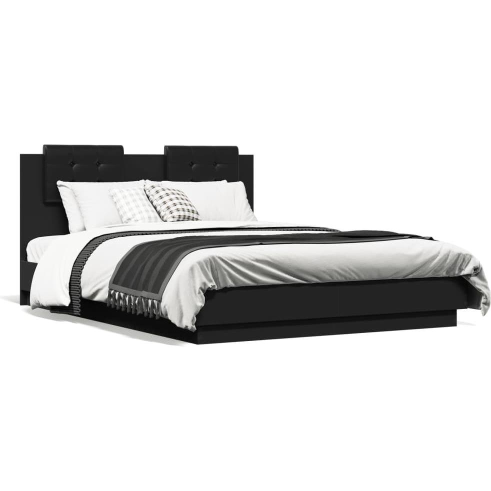 VidaXL, Bett, Bettgestell mit Kopfteil (135 x 190 cm)