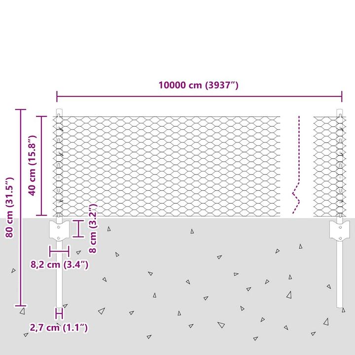 Produktbild vidaXL Grau Gartenzaun
