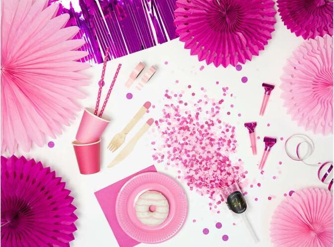 Productafbeelding Partydeco Confetti Cannon Push Pop Ø 8 mm, 1 stuk, Roze (1 Pcs.)