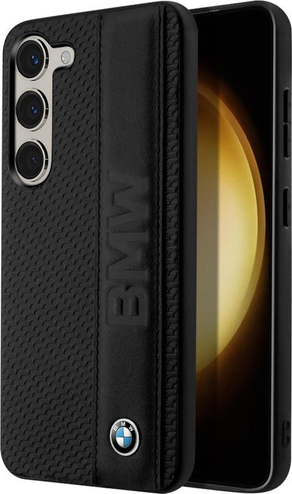 Produktbild BMW BMHCS23S22RDPK S23 S911 czarny/black hardcase Leather Textured & Stripe (Samsung Galaxy S23)
