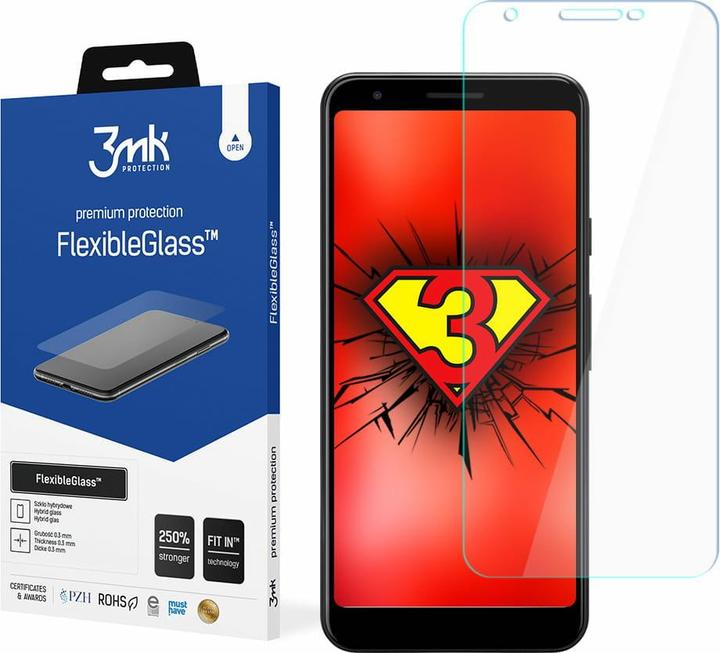 Actual product image 3MK hybrid glass Flexible 2.5D for Google Pixel 3a (1 pcs., Google Pixel 3a)