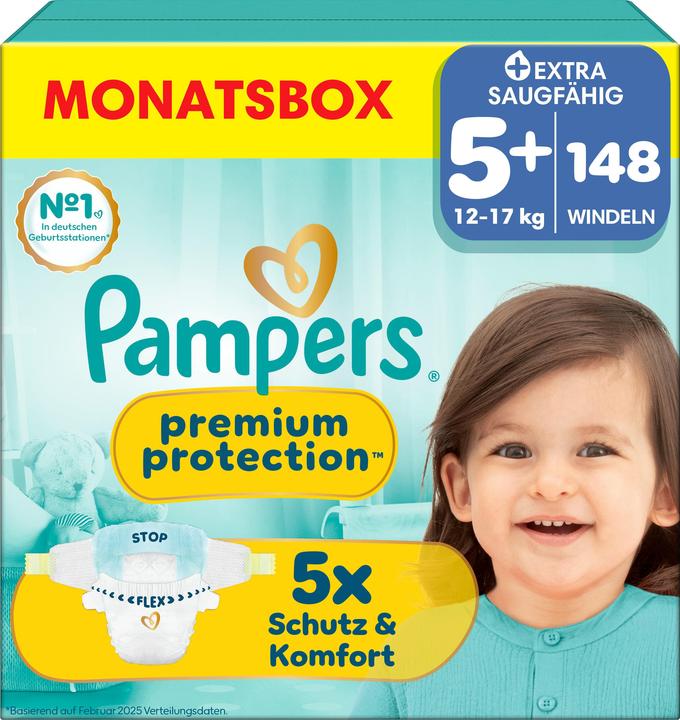 Actual product image Pampers Premium Protection (Size 5+, Monthly box, 148 pcs.)