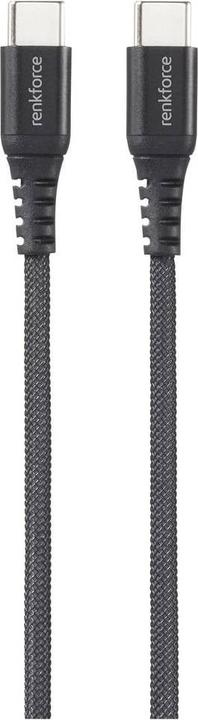 Actual product image Renkforce USB-C cable, highly flexible, 1 m (1 m, USB 2.0, 60 W)