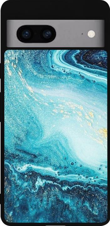 Actual product image PhoneLook Cover Silicone Black Sea Foam Blue (Google Pixel 7a)