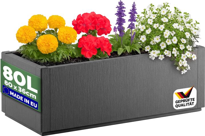 Image du produit Casaria Bac à fleurs (80 x 36 x 36 cm)