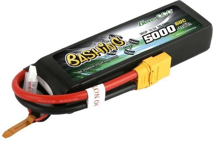 Immagine prodotto Gens Ace Accumulatore LiPo Bashing 5000mAh 11.1V 3S1P 60C XT90 (11.10 V, 5000 mAh)