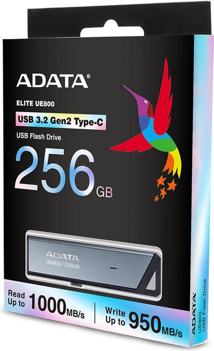 Adata UE800 USB flash drive USB Type-C 3.2 Gen 2 (3.1 Gen 2) Silver (256 GB, USB-C)