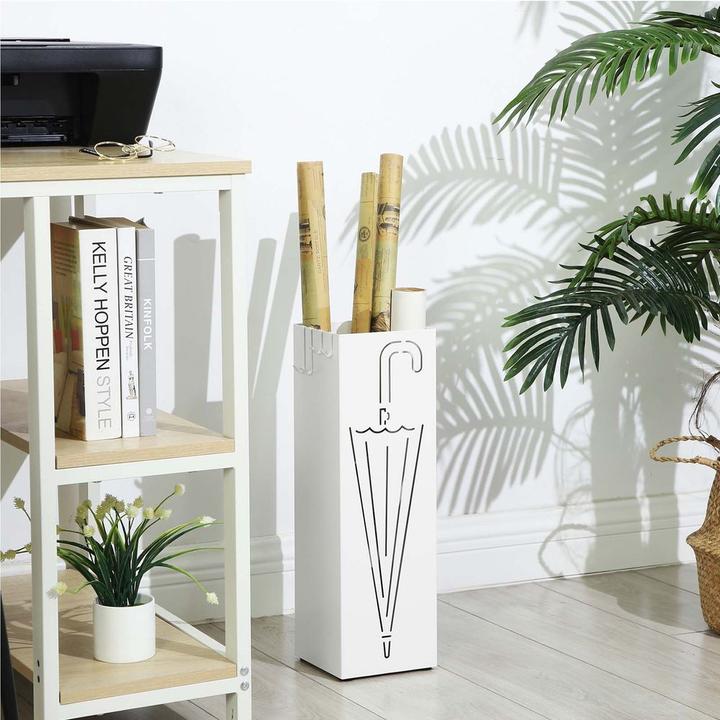 Image du produit Songmics Porte-parapluies avec motif 49 cm, blanc (15,5 x 15,5 x 49 cm)