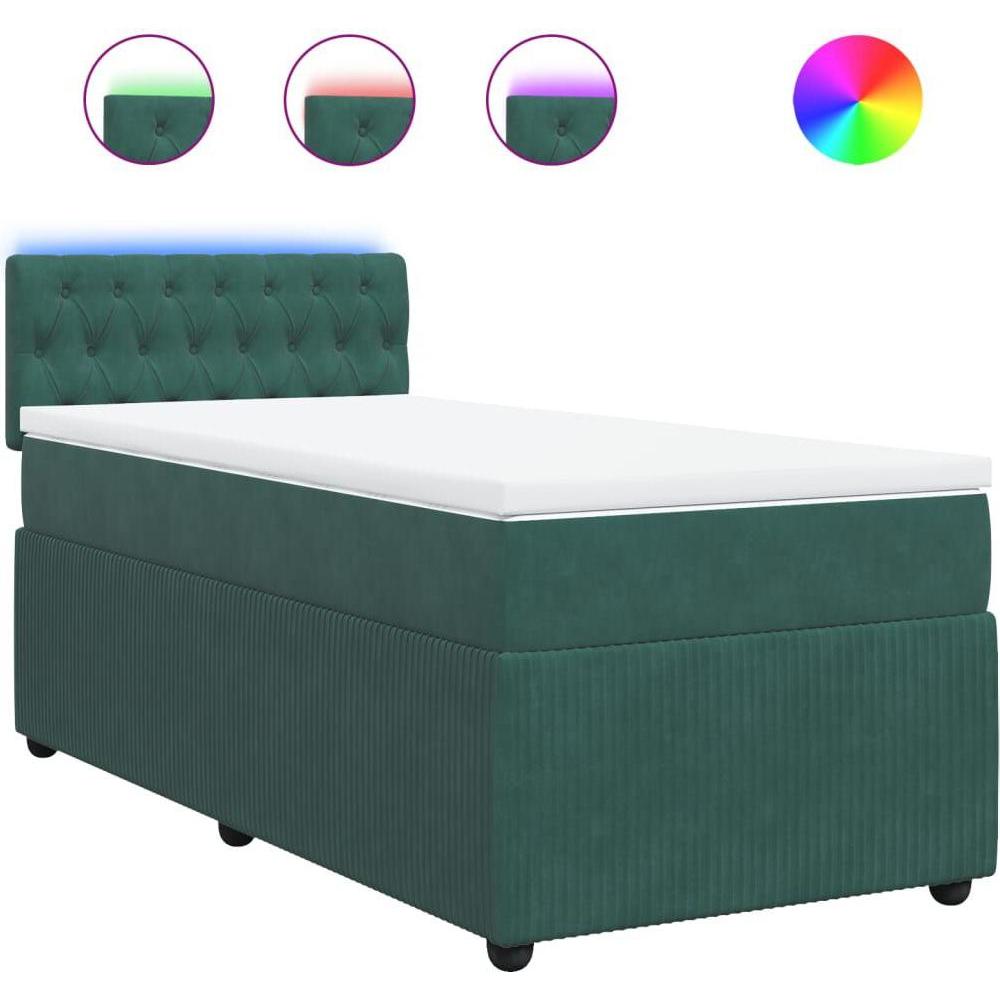 Thumbnail - VidaXL, Bett, Bo x springbett mit Matratze 80 x 200 cm Samt (80 x 200 cm)