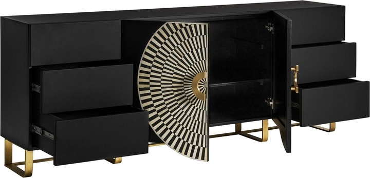 Produktbild Vical Home Grosses Design-Sideboard Gatsby 200 x 80 cm Archiviert (200 x 49 x 80 cm)