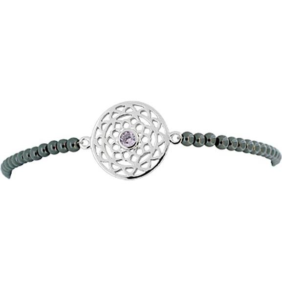 Viva Diva, Armschmuck, Kronen-Chakra Armband mit Hämatit 16-18 cm, (18 cm, 925 Sterling Silber)