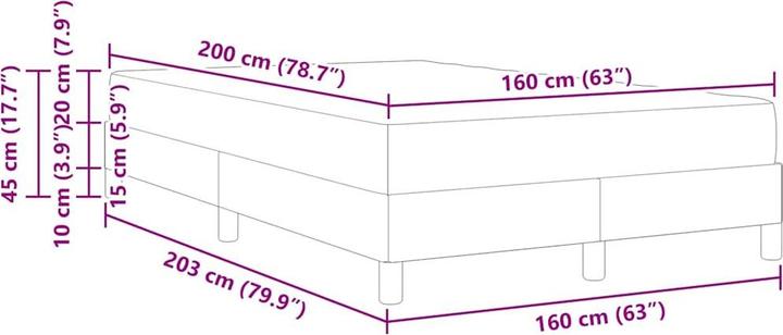 Produktbild VidaXL Boxspringbett (160 x 200 cm)