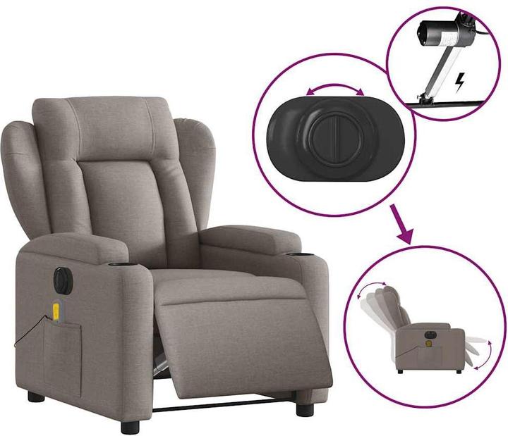 Actual product image vidaXL Massage chair electric fabric