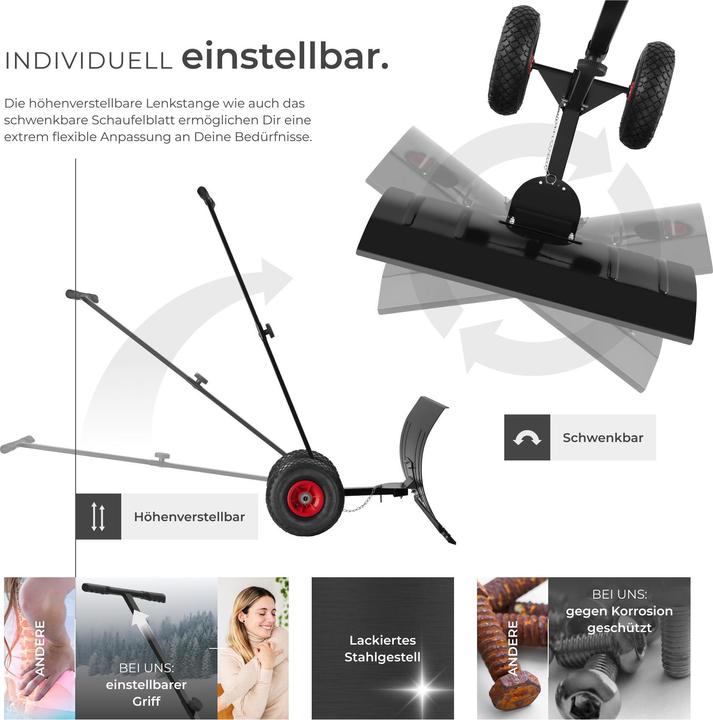 Image du produit tectake Schneeschaufel Muttler, ergonomisch, Luftreifen mit Profil