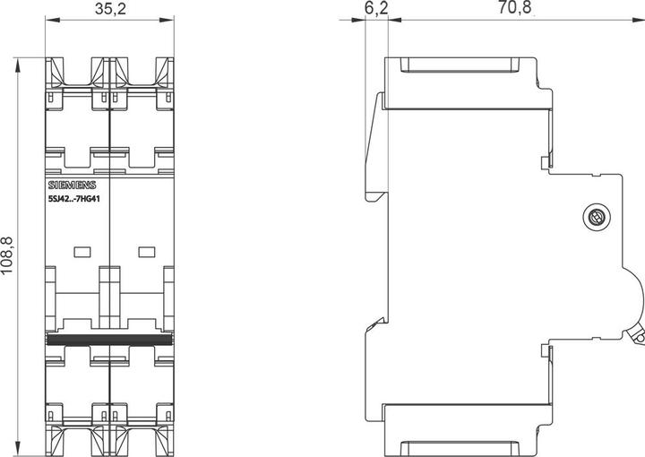 Actual product image Siemens SIEM 5SJ4218-7HG41 Miniature circuit breaker 240V 14kA, 2-pole C, 15A, T=70mm according to U