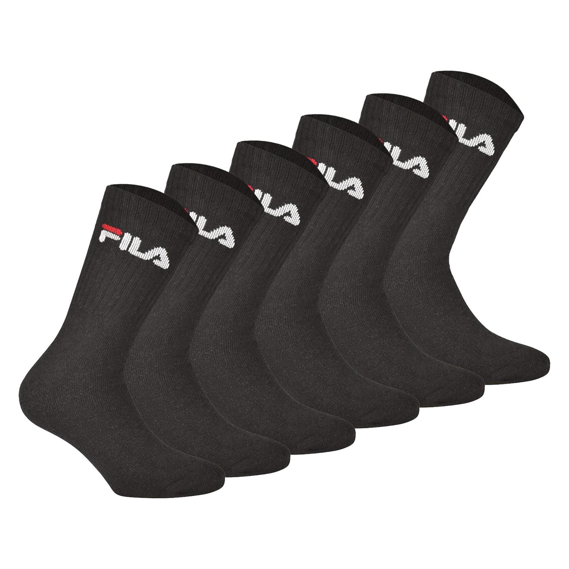 Fila, Damen, Socken, Socken Sportlich Stretch, Schwarz, (6er Pack, 39 - 42)