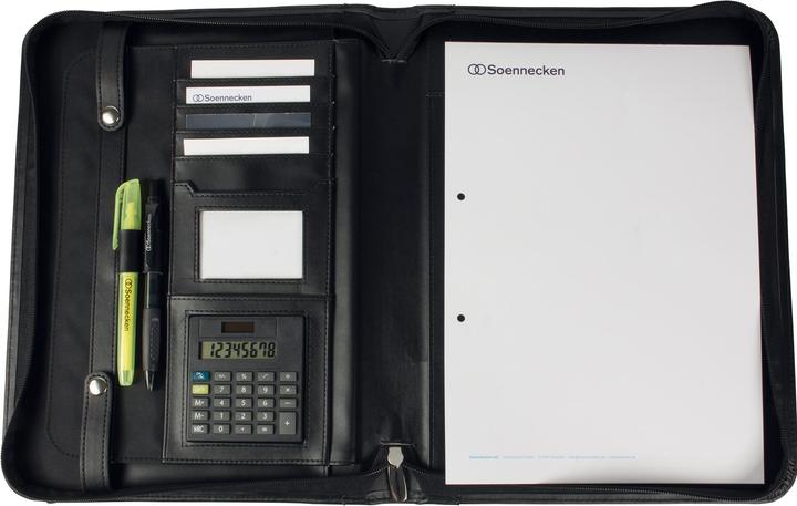 Image du produit Soennecken Porte-bloc DÜSSELDORF Dimensions : 34 x 27 x 4 cm (l x h x p) Matériau : similicuir Couleur : noir (A4, 1 x)