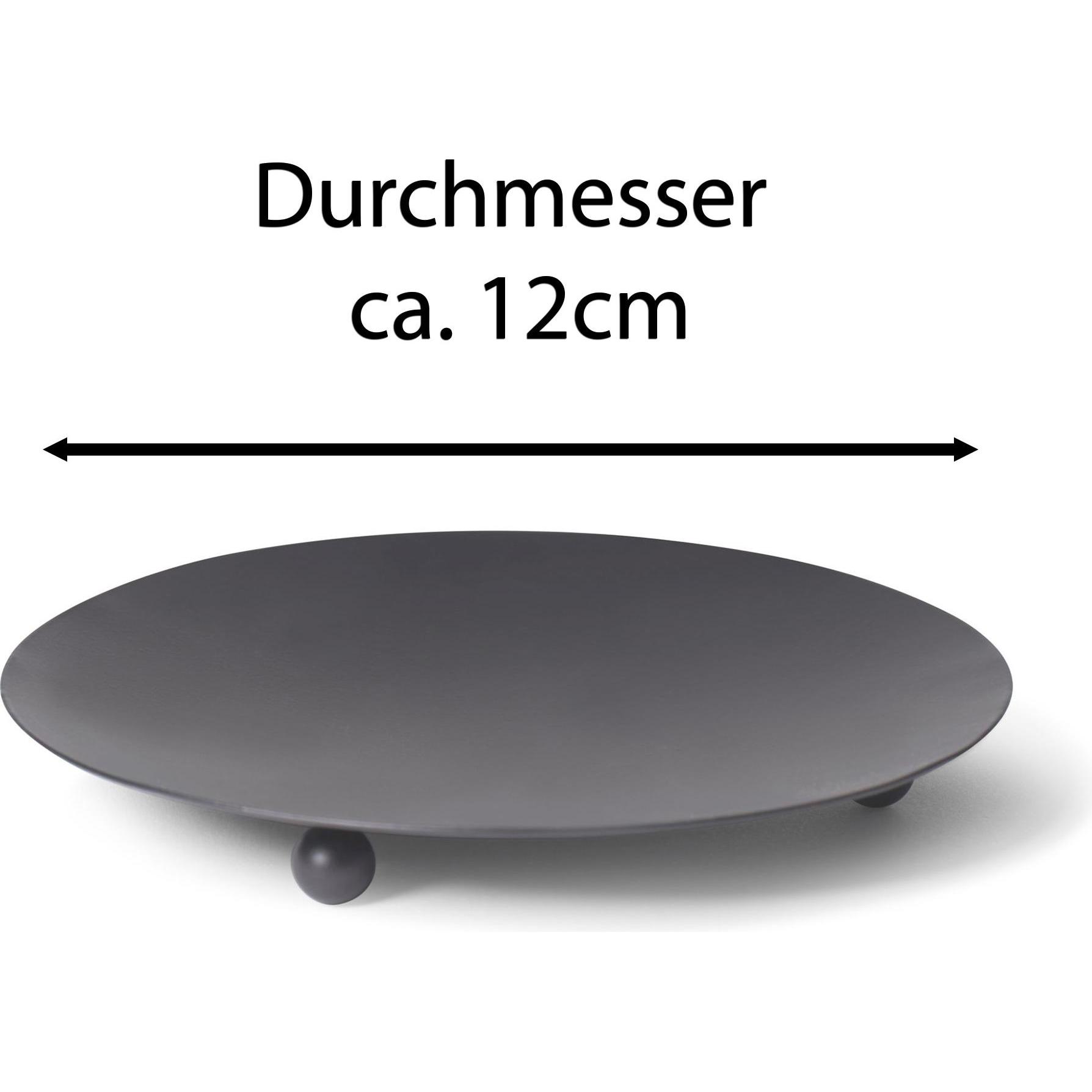 Novaliv, Kerzenständer, 12x Kerzenständer 3 Füsse SCHWARZ 12cm Kerzenteller Kerzenpin Metall Weihnachten (12 x 12 cm)