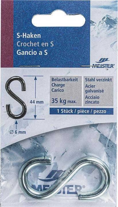 Actual product image Meister S-hook 6x44mm galvanised (0.04 m)