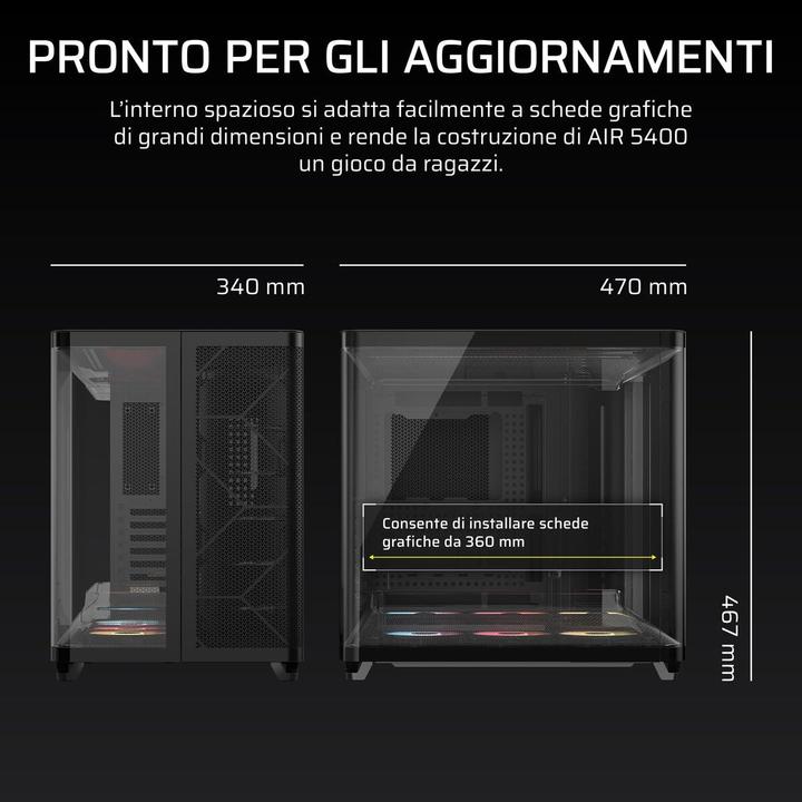 Actual product image Corsair AIR 5400 RS-R ARGB (ATX, Micro ATX (mATX), Mini-ITX)