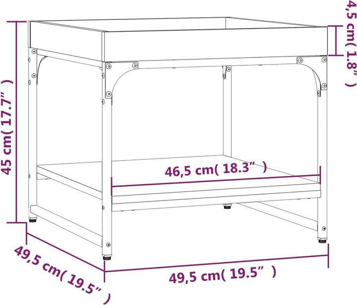 Image du produit vidaXL Couchtisch (49.50 x 49.50 x 45 cm)
