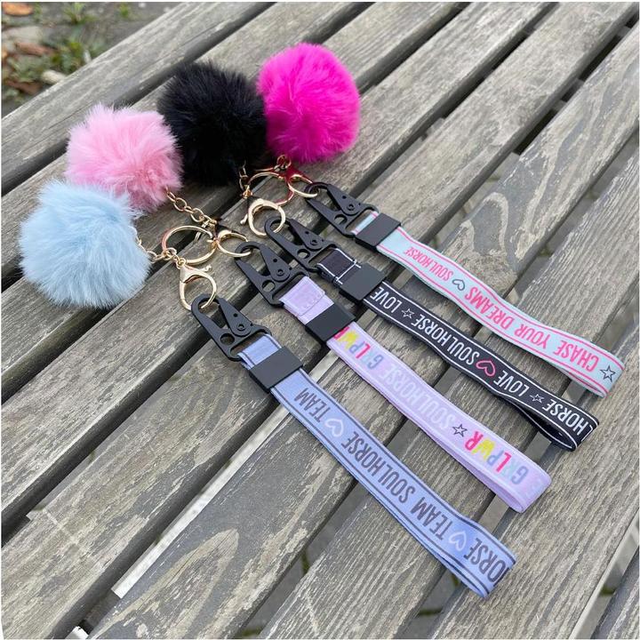 Actual product image Soulhorse Pom Pom key ring GRLPWR