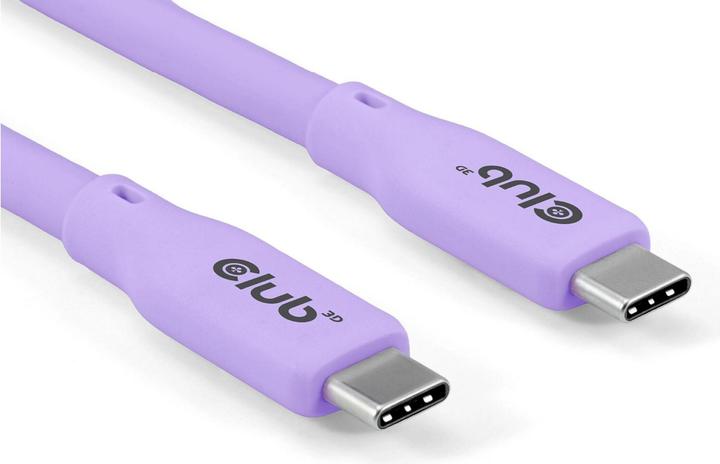 Actual product image Club 3D Club3D Lifestyle USB-C cable PD 240W,20Gbps 2m purple pc/st retail (2 m, USB 4.0, 240 W)