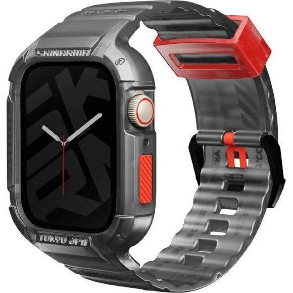 Skinarma Band+Case Saido 2in1 Apple Watch 45/44mm smoke (44mm), Uhrenarmband