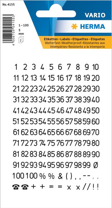 Actual product image HERMA Numbers Labels
