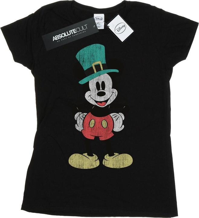 Actual product image Disney Womens/Ladies Mickey Mouse Leprechaun Hat Cotton T-Shirt (M)