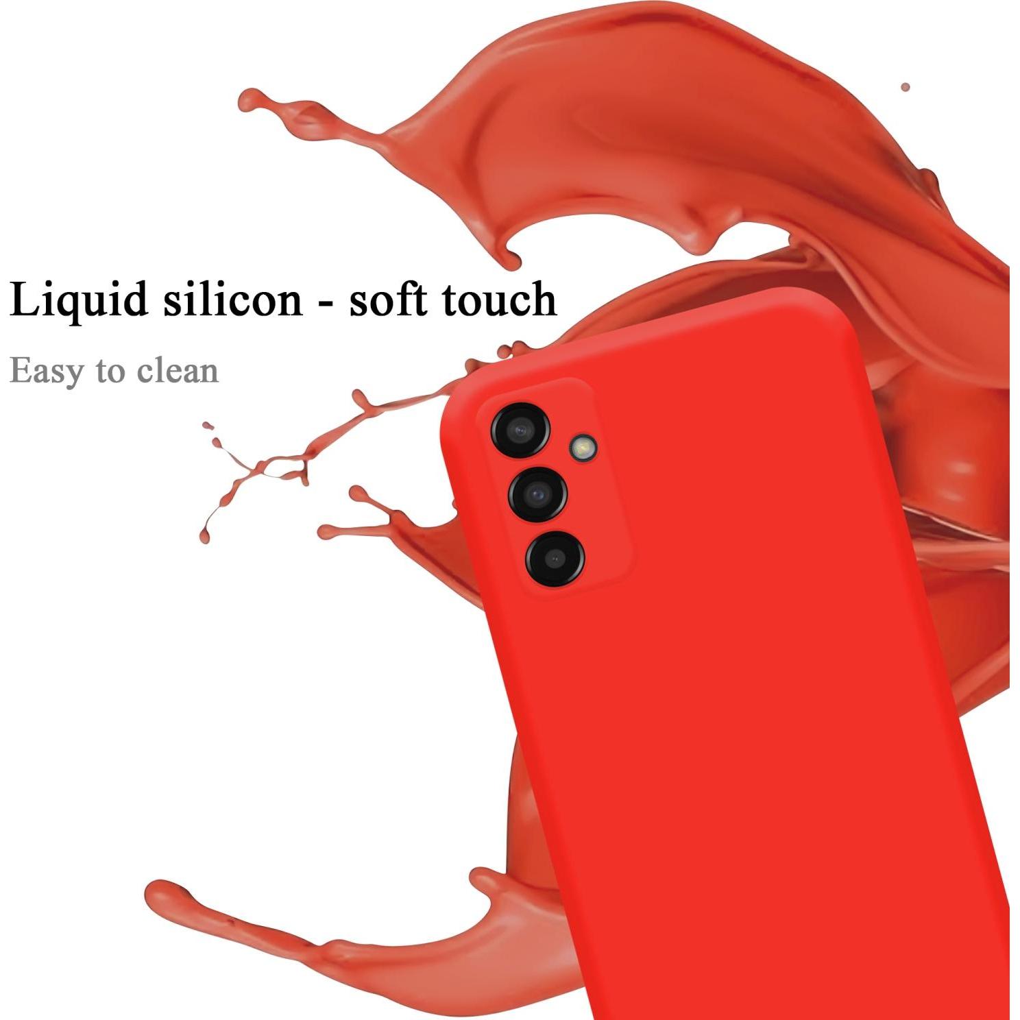 Thumbnail - Cadorabo TPU Liquid Silicone Case Hülle für Samsung Galaxy M13 4G (Samsung Galaxy M13), Smartphone Hülle, Rot
