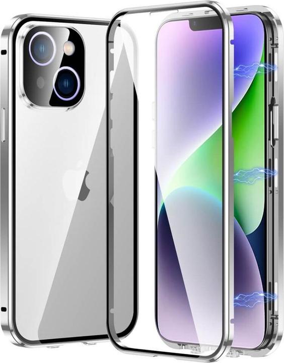 Cover-Discount iPhone 15 - Magnetische Schutzhülle mit Panzerglas silber (Apple iPhone 15)