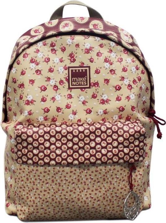 Actual product image Makenotes Buttons Tris School Backpack beige